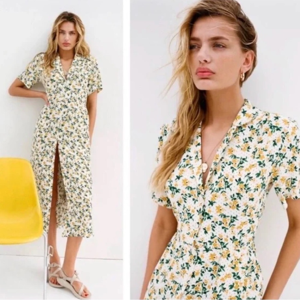 Urban Outfitters Button Down Floral Dress Vintage Style Summer and Spring Dress